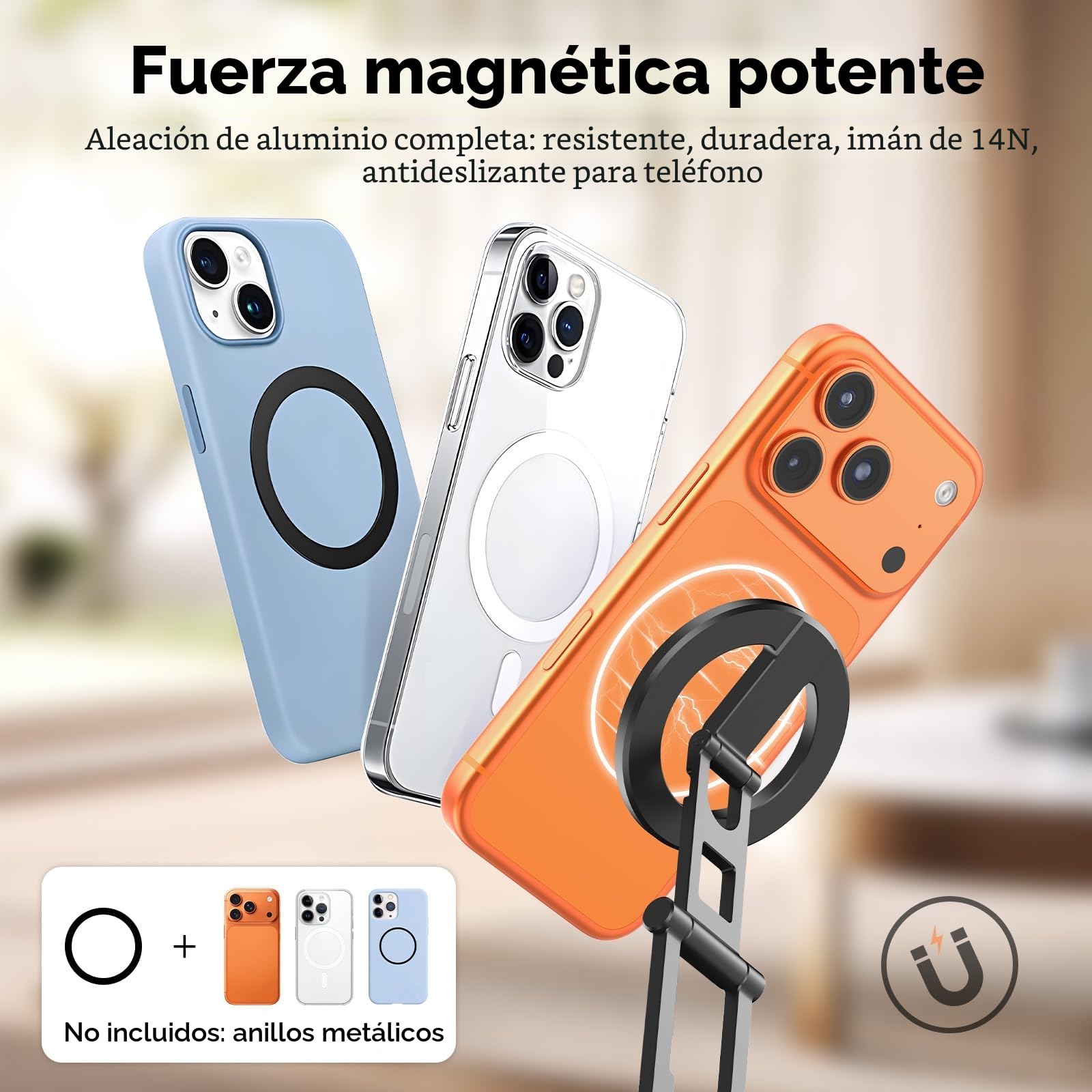 ULANZI SK29 Mini Trípode Magnético para Móvil, Soporte de Aluminio Compatible con MagSafe Giratorio 360°, Gancho Oculto, Palo Selfie Plegable, Trípode para iPhone 17/16/15/14/13/12