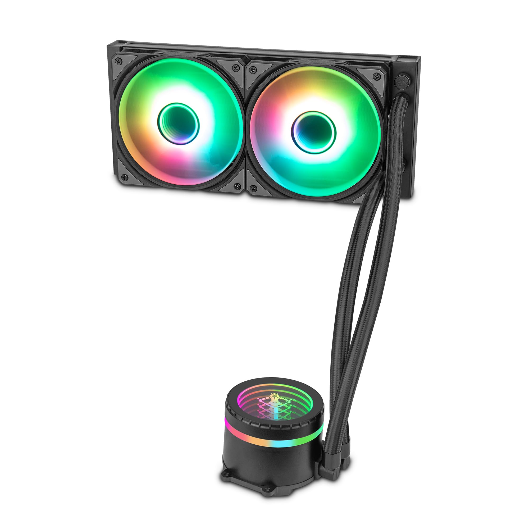 Yeyian Gaming Cooling System PC Series CPU for Silent Desktop PC, 2 RGB Fans 240mm, 2000rpm, (New 2023