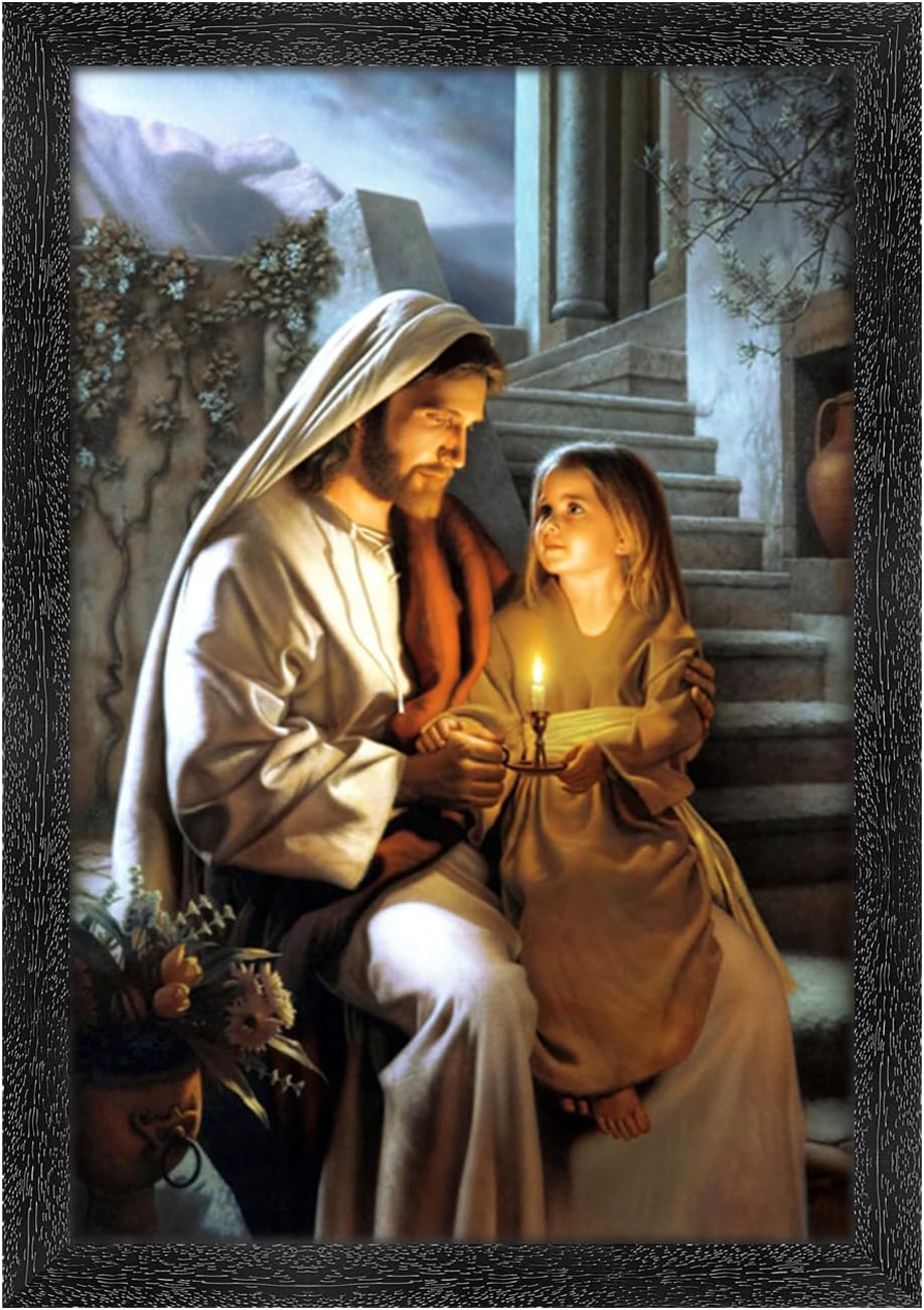 Dharvika Innovations Lord Jesus Christ Photo with Frame (11 × 14 Inch)