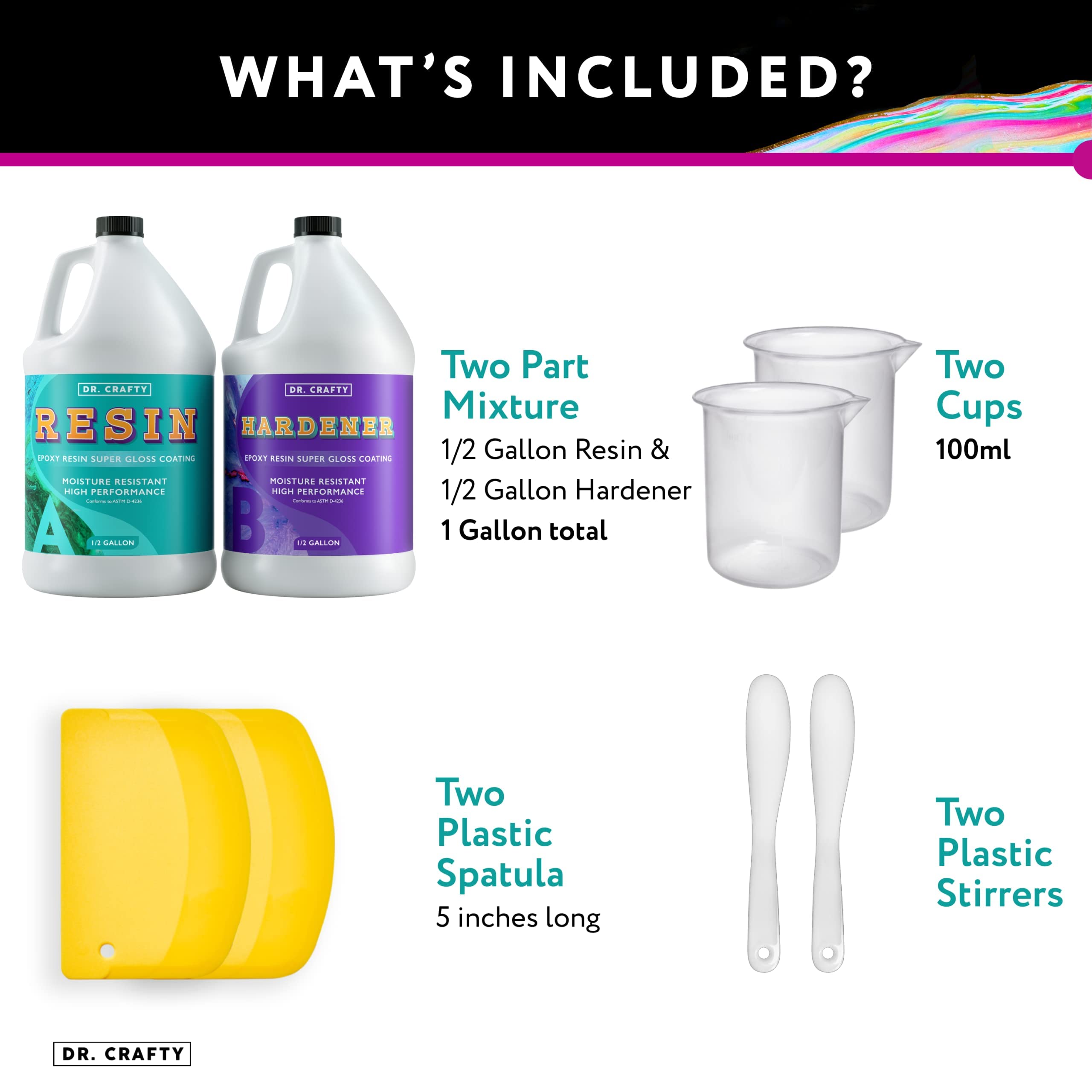 Buy DR CRAFTY Clear Epoxy Resin Deep Pour Epoxy Casting Resin Kit
