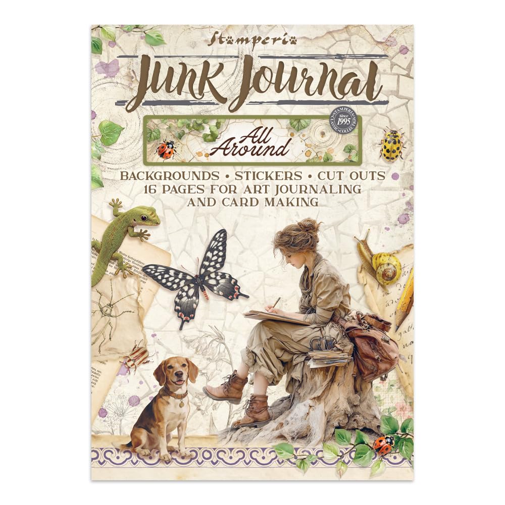 Stamperia - Junk Journal Stickers, Cut-Outs, and Backgrounds for Scrapbooks, Albums, Card Making, Bullet Journalling and More, Perfect for Hobbies, Crafts, and Gifting (All Around)