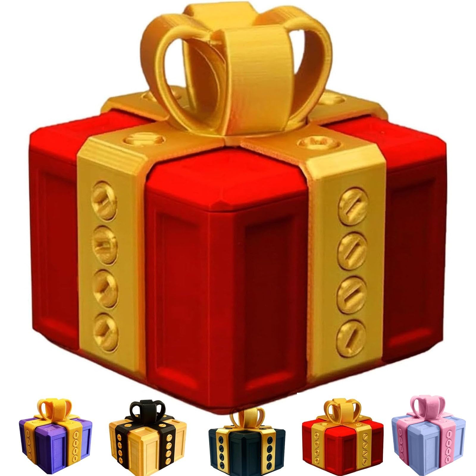 Large Annoying Gift Boxes,Funny Gift Box with Screws, Prank Screw Box, Really Annoying Gift Box, 3D Printed Gift Box, Funny Novelty Case (E)