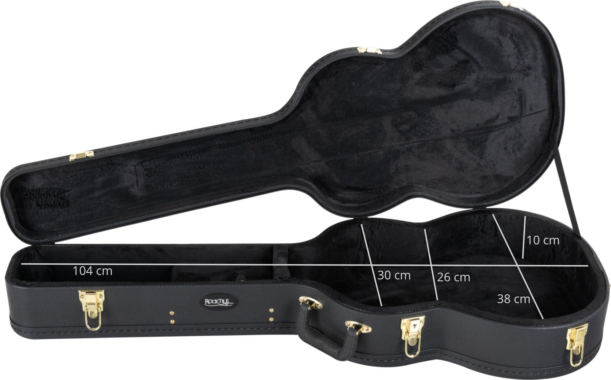 ROCKTILE Koffer für Klassik-Gitarre - Robuster Hartschalen-Formkoffer im klassischen Look