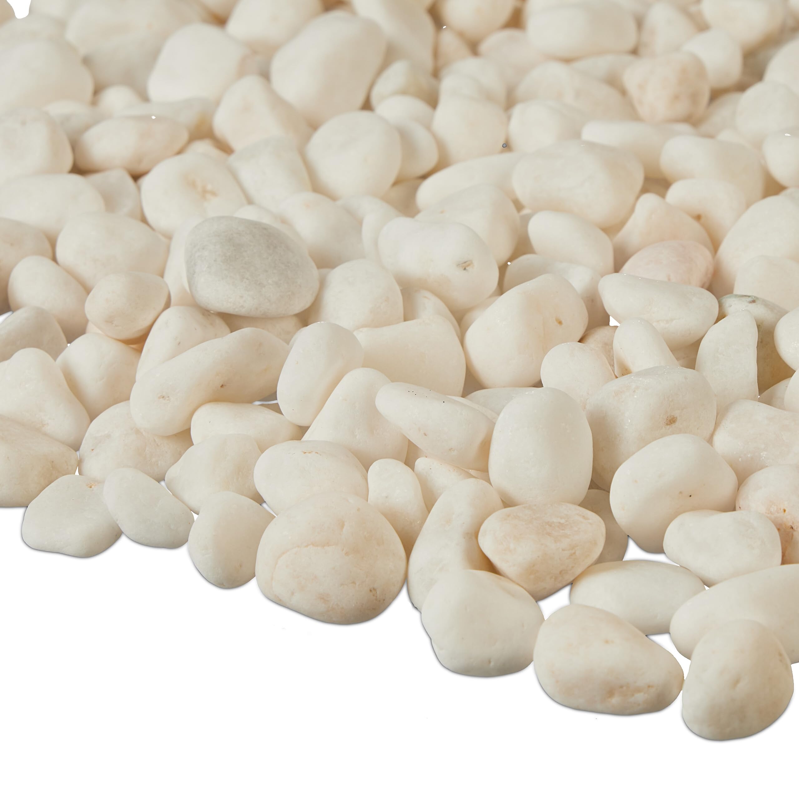 Relaxdays Sassolini Decorativi per Vasi, 5kg Sassi da Giardino, Pietre Acquario, Ghiaia Esterno, Ciottoli Piante, Bianco