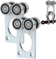 Vista 16 de 2 carritos con ruedas rodillos. Conjunto de carrito con rodamientos. La parte superior del carrito tiene espacio para tornillos de ajuste