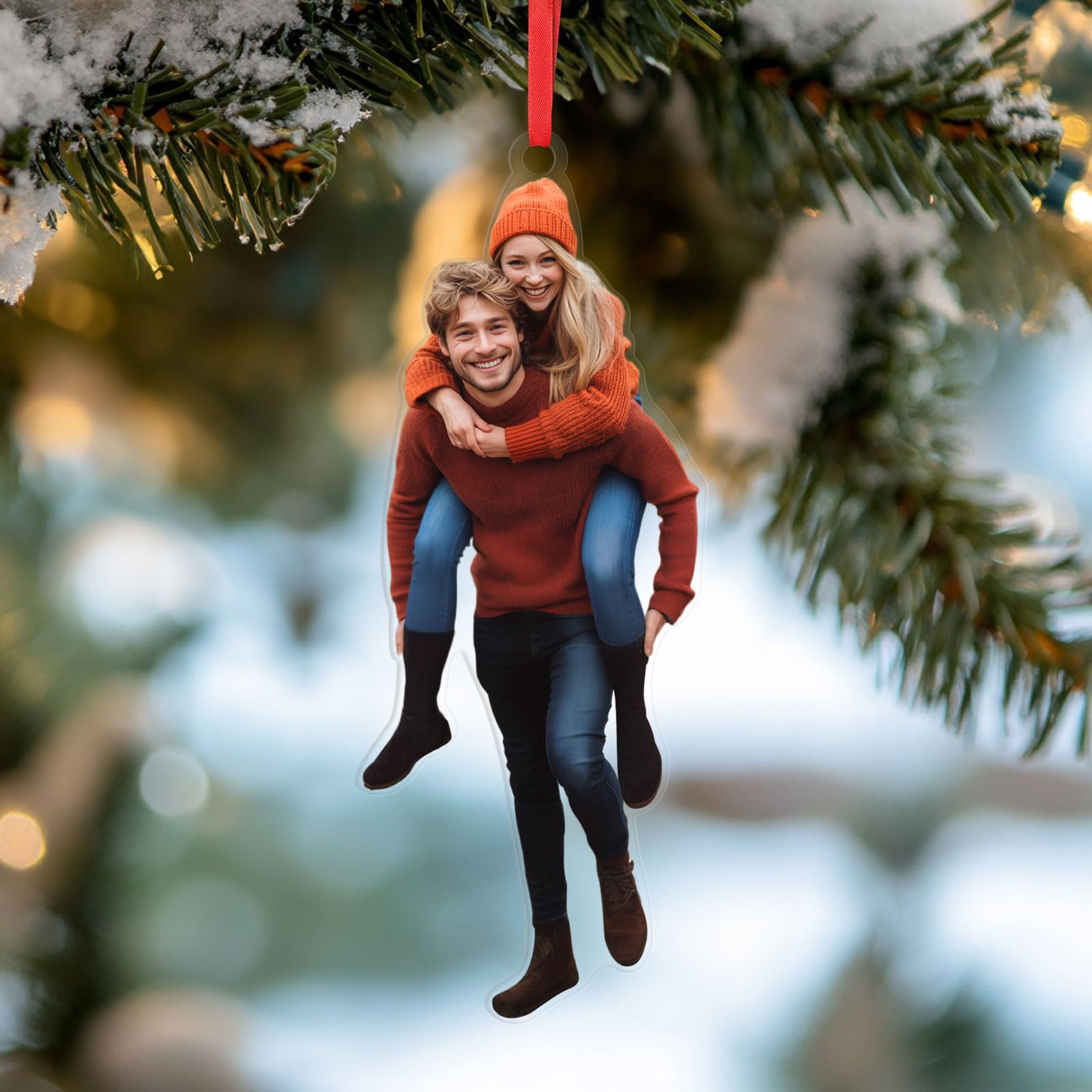 Adornos de Navidad 2024, adornos de Navidad personalizados, adornos de fotos personalizados para decoraciones de árboles, para familiares, amigos y seres queridos (adorno fotográfico)