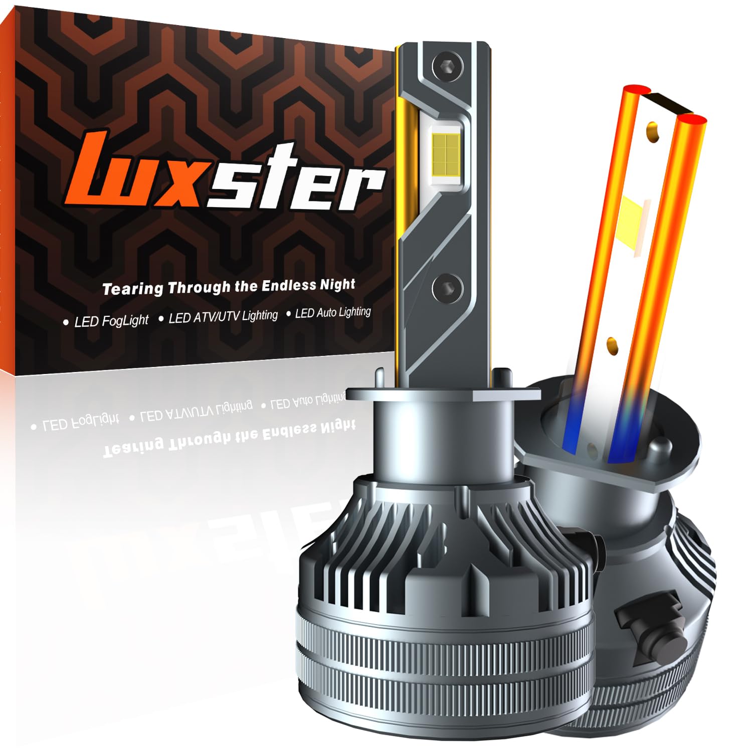 LUXSTER 2024 Punisher 40,000LM H1 LED Bulbs, Ultra-Bright TalonLED Chips, 6000K Pure White, Easy Plug-N-Play Installation Fog light, IP68 Waterproof, Pack of 2