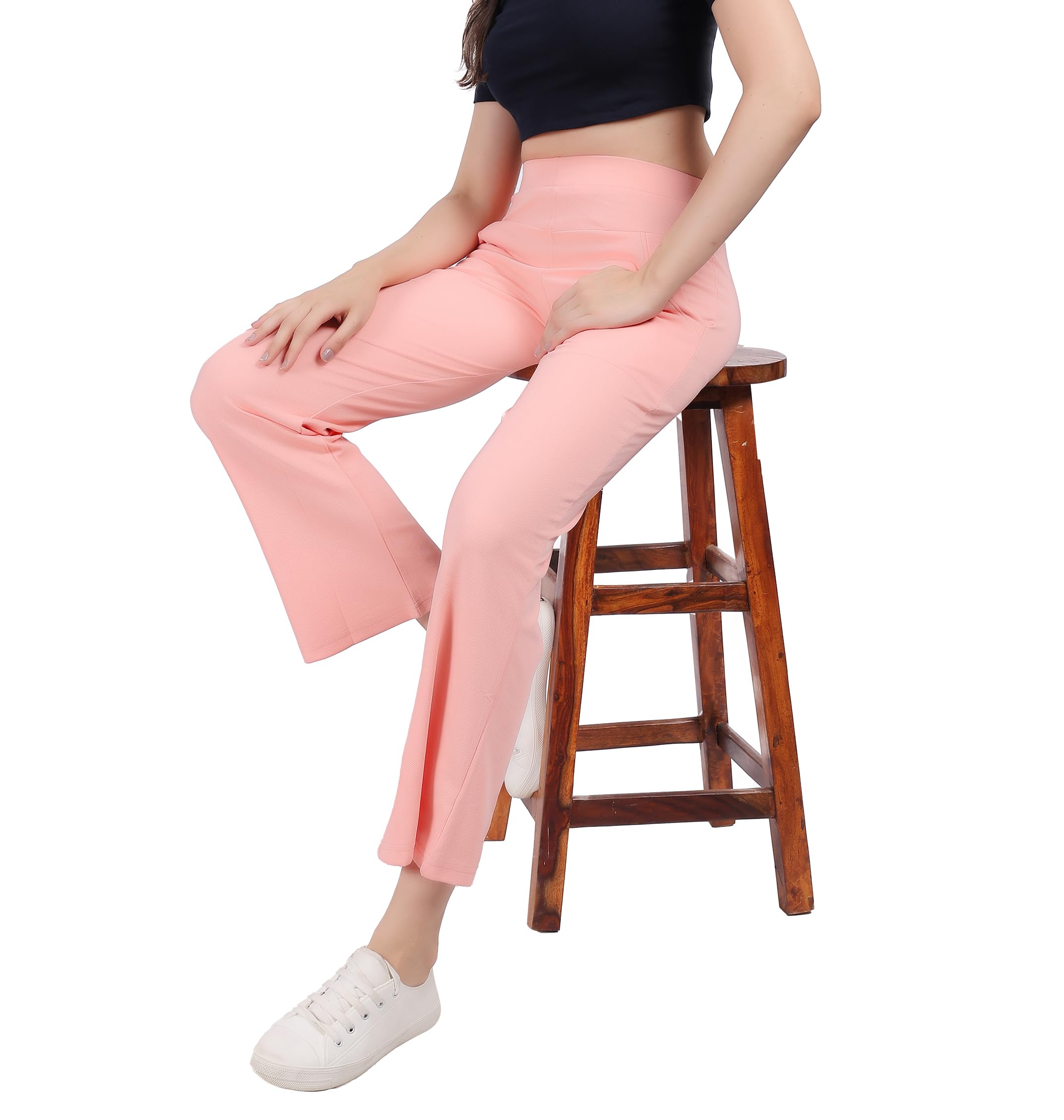STARLATH Girls Pants and Trousers for Kids Girls, Multicolor Soft Lycra Stretchable Trackpants for Sports Activity Combo (Pack of 2) (in, Age, 7 Years, 8 Years, Regular, Blue-Peach) - Image 5 thumbnail