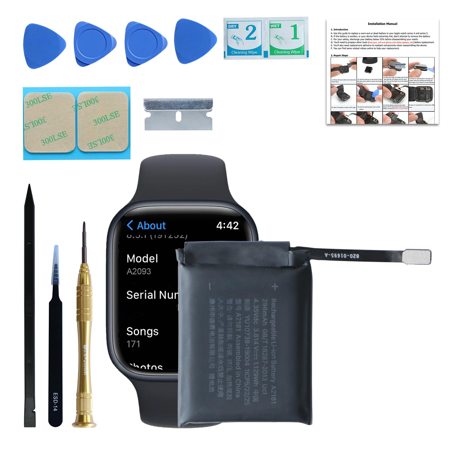 Amazon.com: LOZOP Battery Replacement Kits for Apple Watch Series