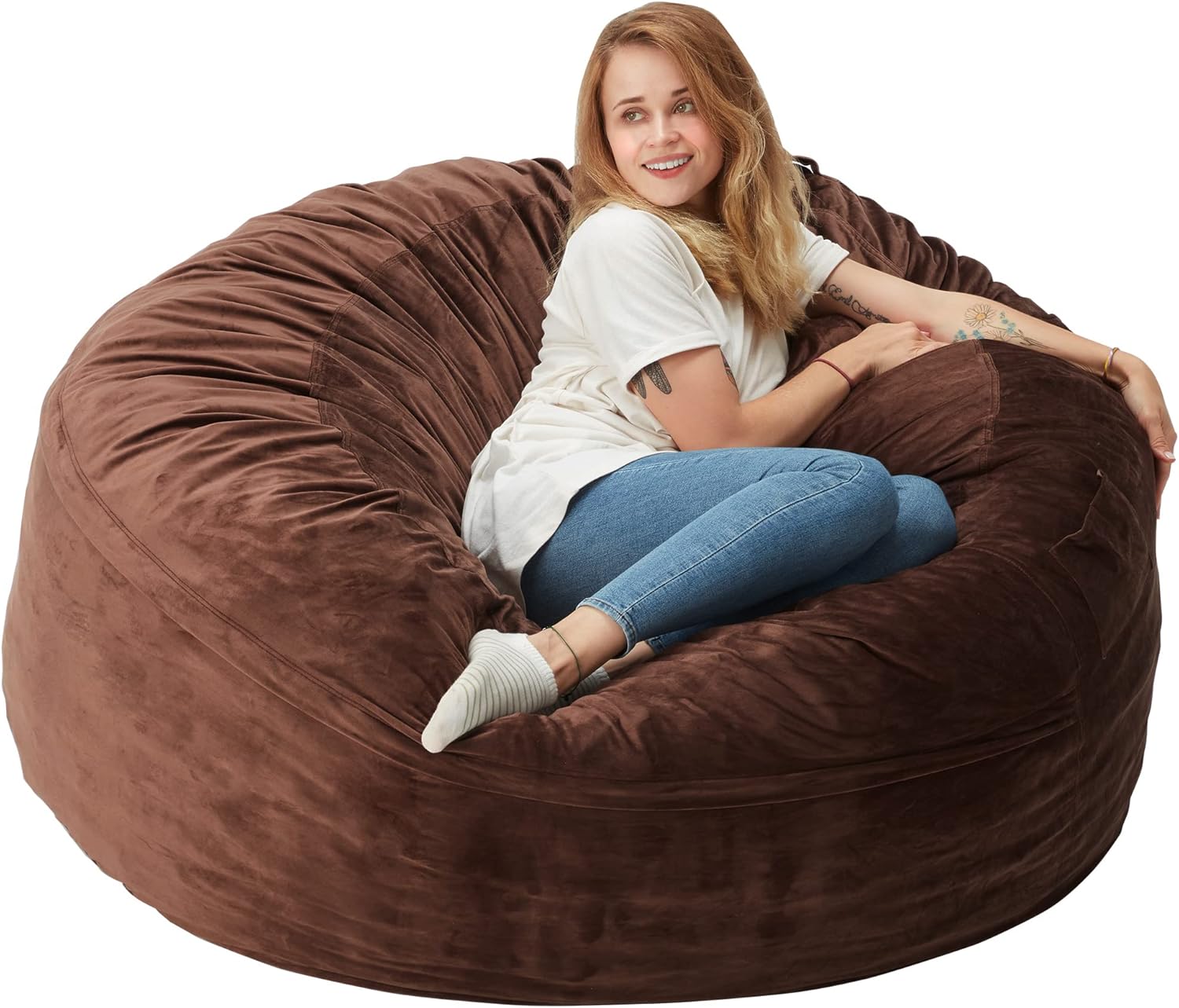 Azaeahom Bean Bag Chair：Large 5' Bean Bags with Memory Foam