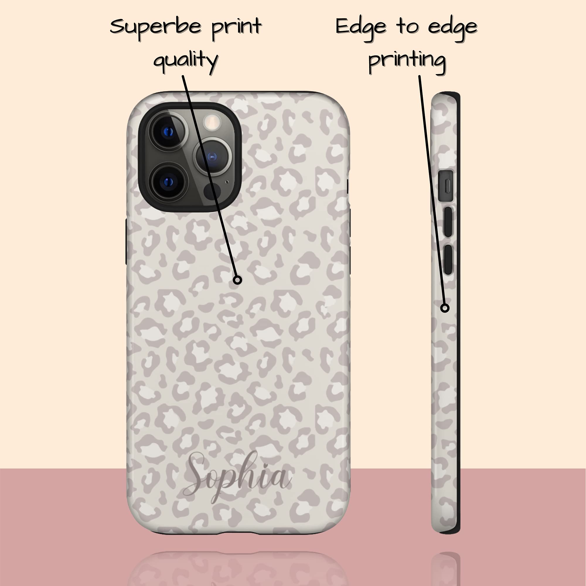 Custodia per telefono con monogramma leopardato personalizzato