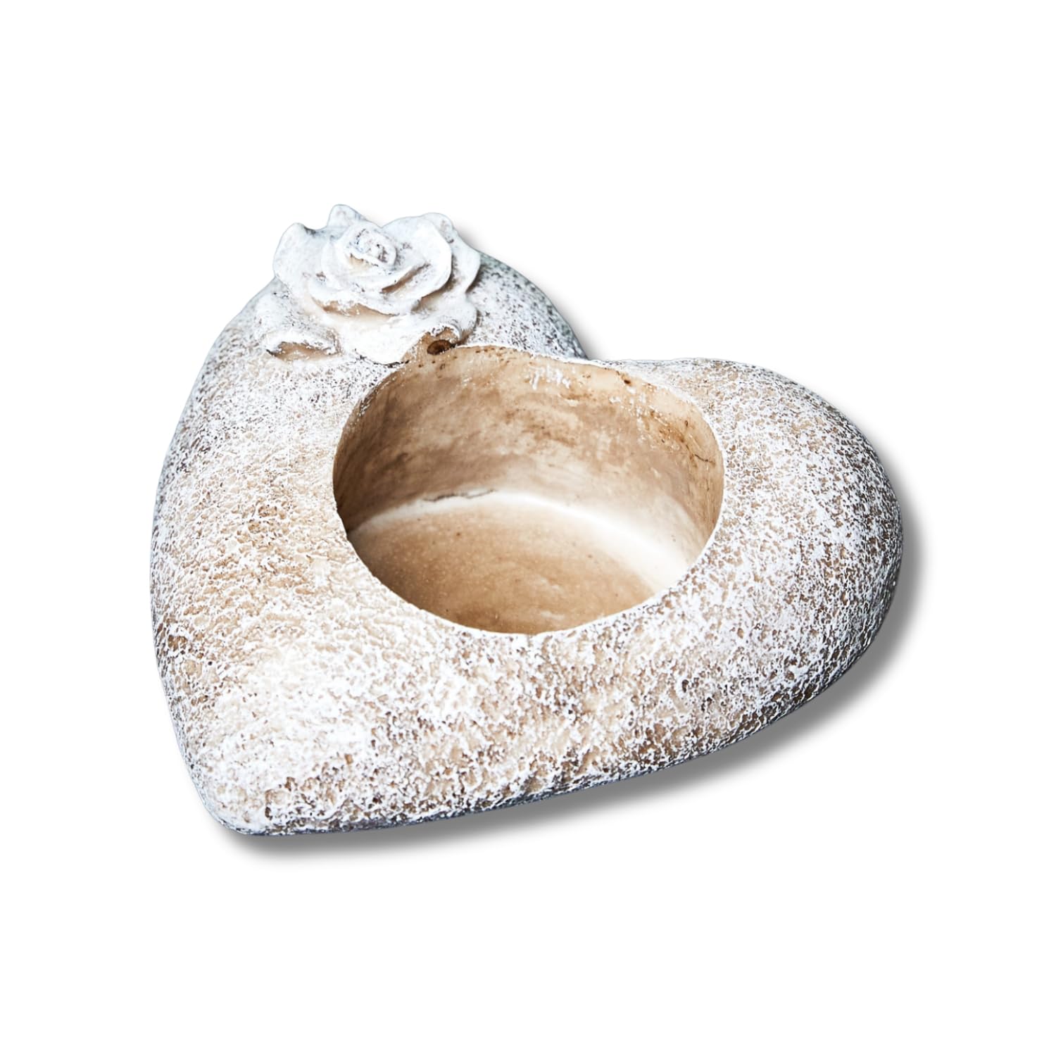3 Pagen Decoración para tumba con forma de corazón con rosa, resistente a la intemperie, piedra conmemorativa con soporte para vela funeraria, piedra de luto, resistente a las heladas, 15 x 15 cm