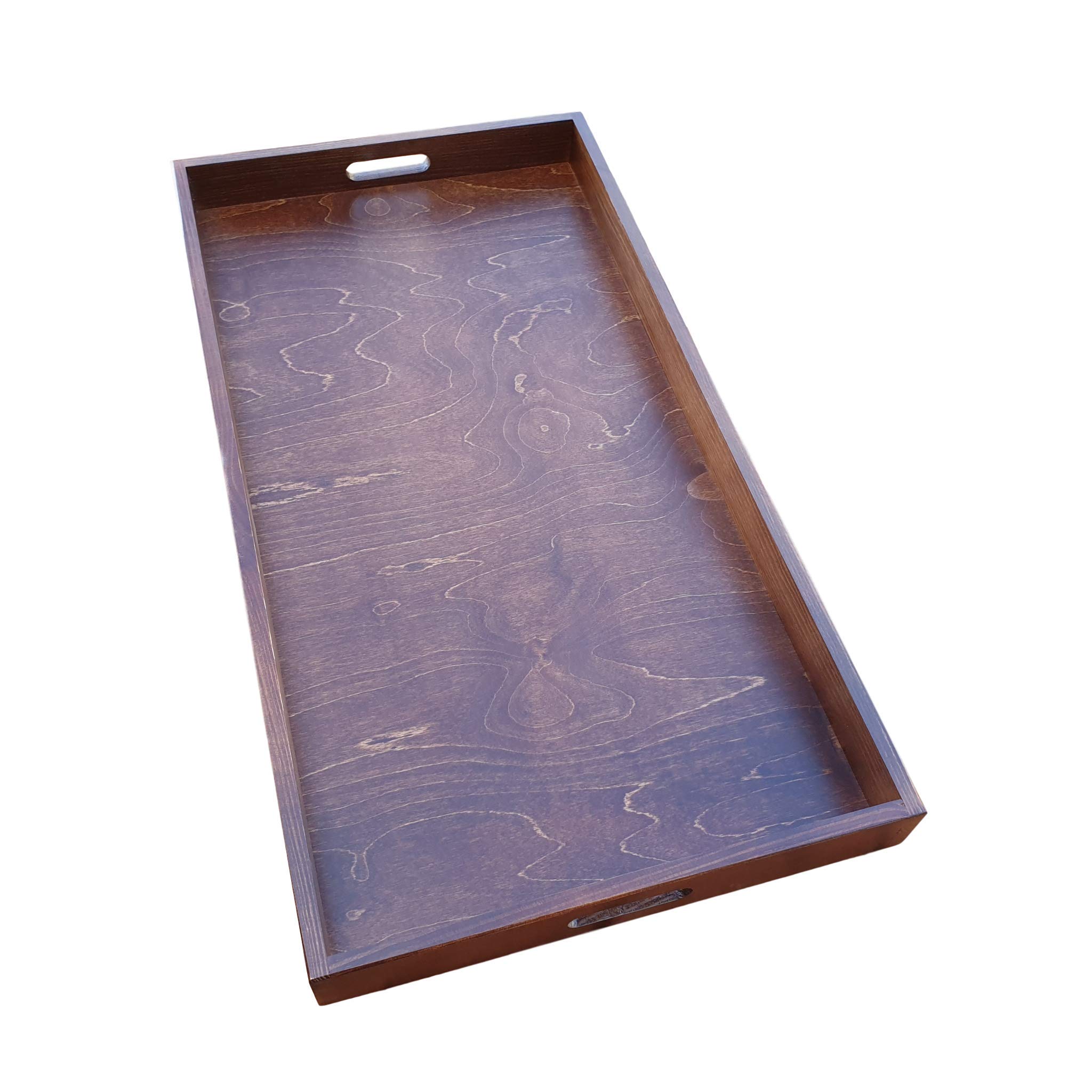 Wooden World Klein houten dienblad met thee koffie ontbijt geneeskunde - 25 x 30 cm bruin
