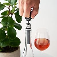 Vista 3 de HOST Tapón al vacío, tapón de vino sellado al vacío, accesorios de preservación de vino, plástico y silicona sin BPA, negro, juego de 1