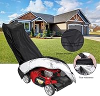 Vista 4 de Funda impermeable para cortacésped, resistente al agua, resistente al agua, para cortacésped, poliéster 600D, Oxford, cubierta protectora contra