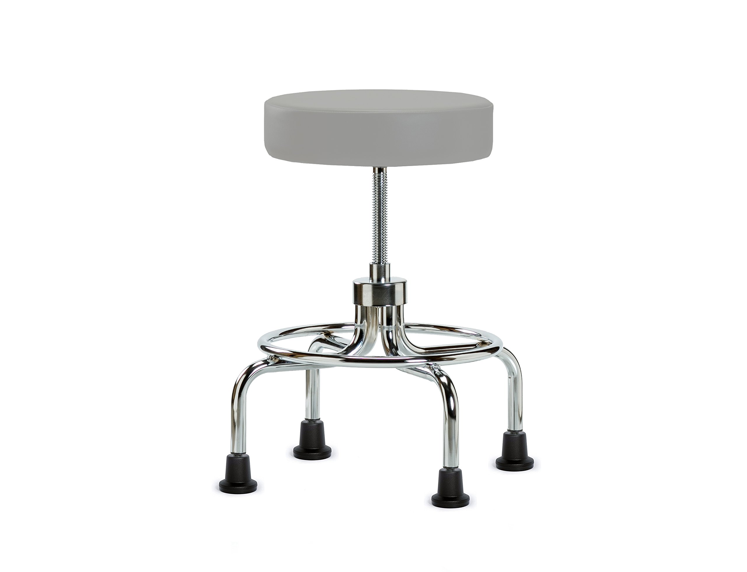 Perch Retro Exam Stool, Glides, 20.5-25.5", Grey