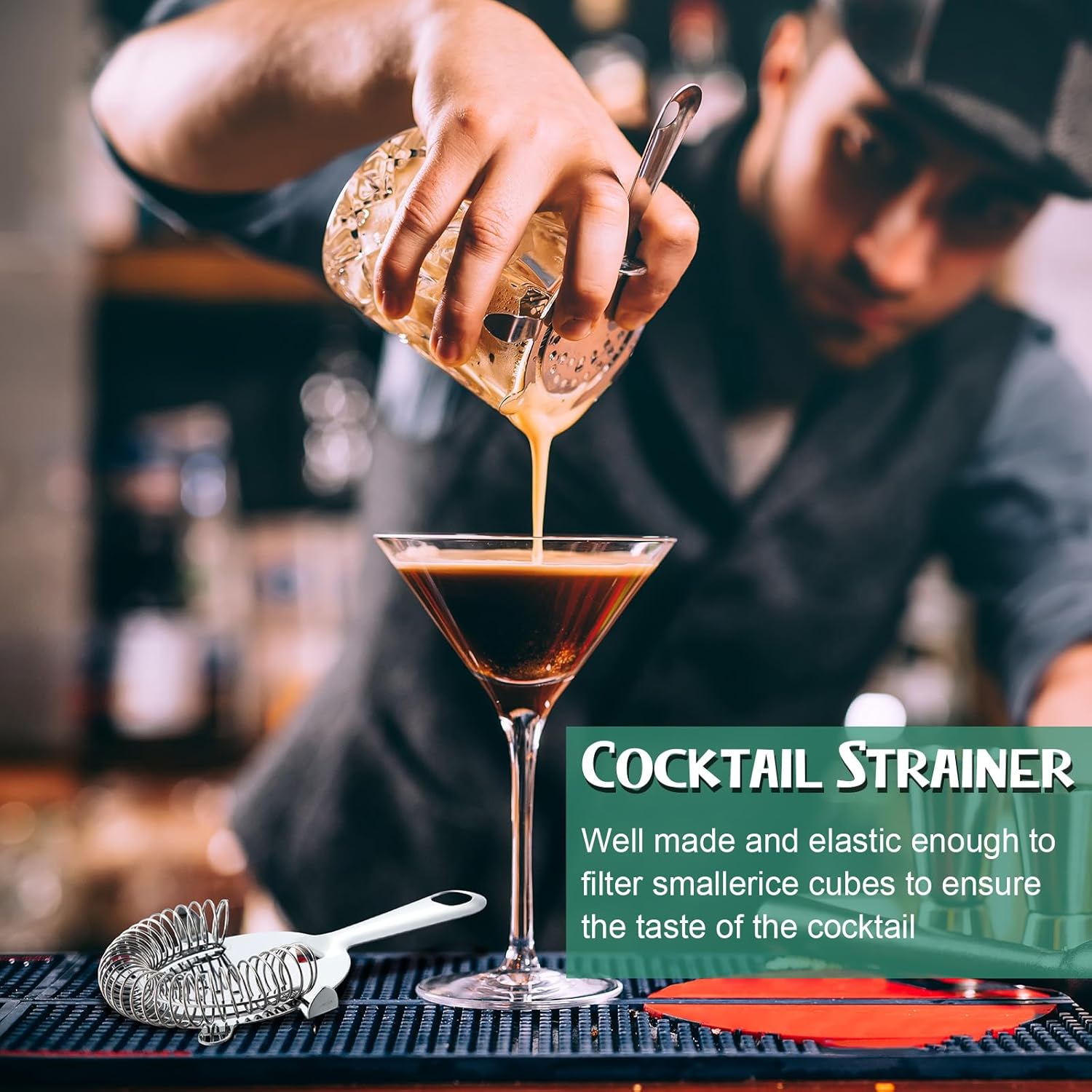 27 Pack Cocktail Strainer 4 Prong Stainless Steel Bar Bartender Strainer 6 Inches Silver Bar Drink Tool for Bartenders and Mixologists