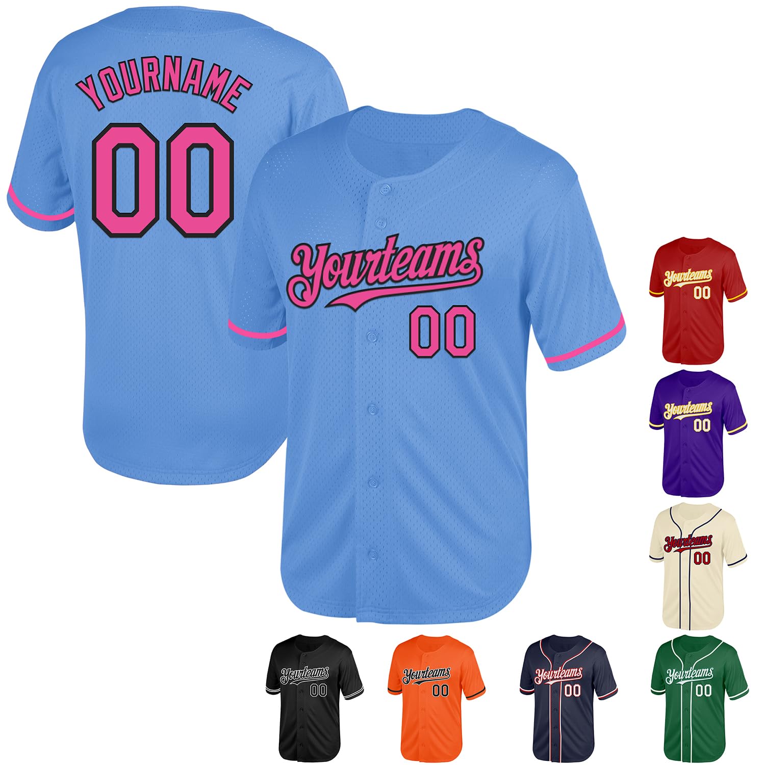 Fanscustom Custom Mesh Authentic Throwback Baseball Jerseys Stitched Full Button Sports Team Shirts for Men Women Youth