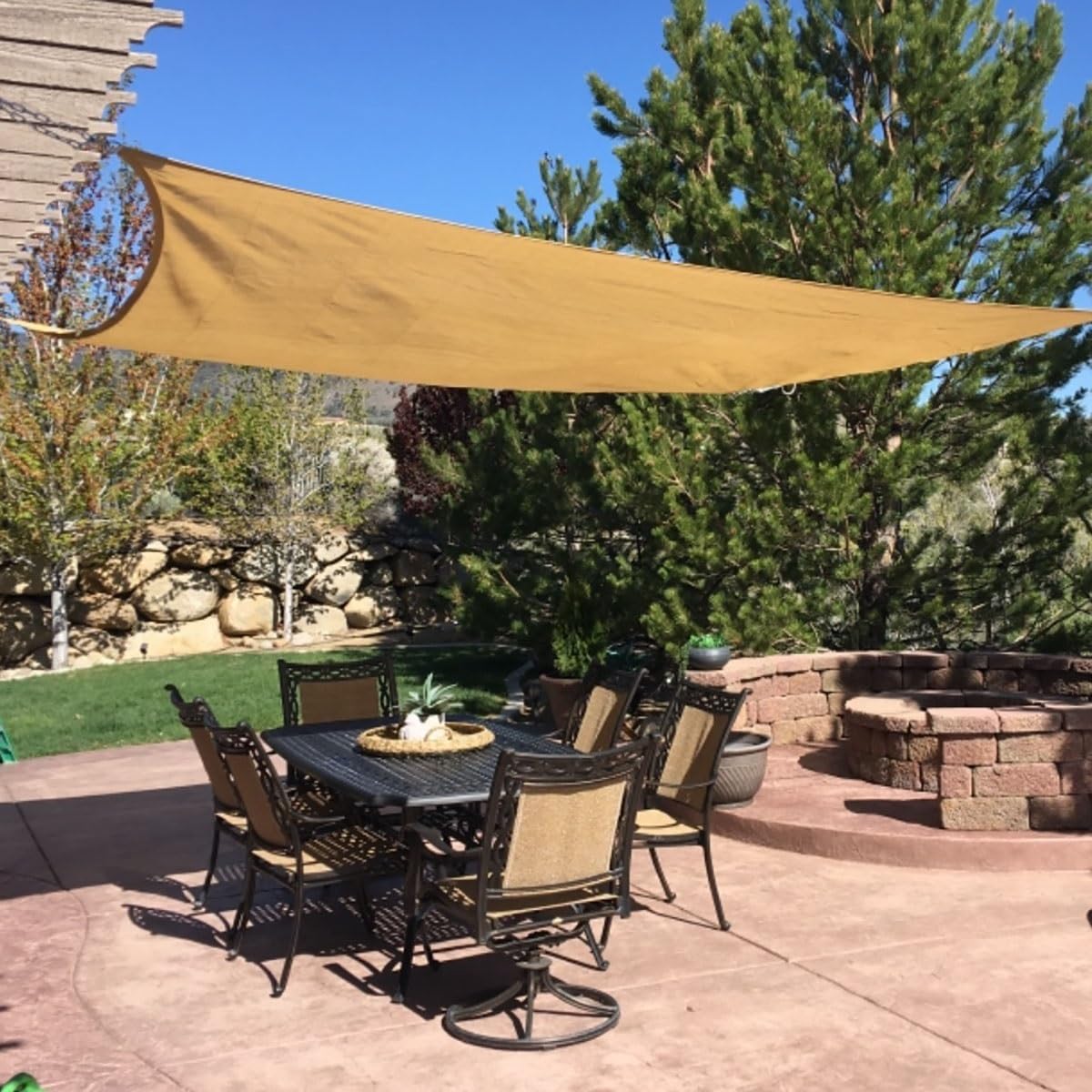 Exterior Vela De Sombra, Malla Ocultacion con Ojales 3x5m 3x8m 4x4 4x8m 5x6m 5x10m Tela De Sombreo Beige para Invernadero Exterior Patio Balcón Cochera(Tamaño:2X12M)