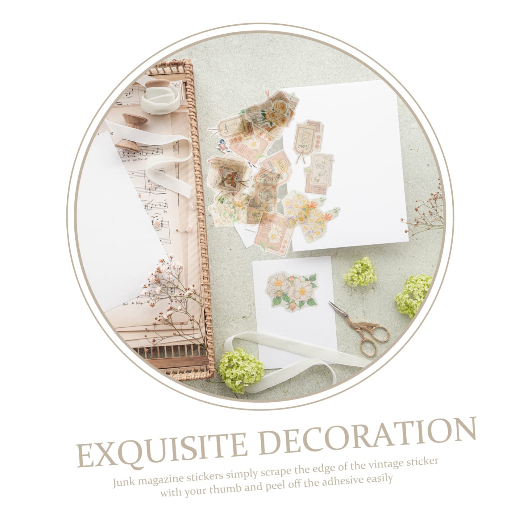 NUOBESTY 20sets Adesivi Creativi per Scrapbooking Pacchetti di Stickers Autoadesivi per Diario Album Fotografico e Fai da Te Stili Vari e Unici per Decorazioni Personali