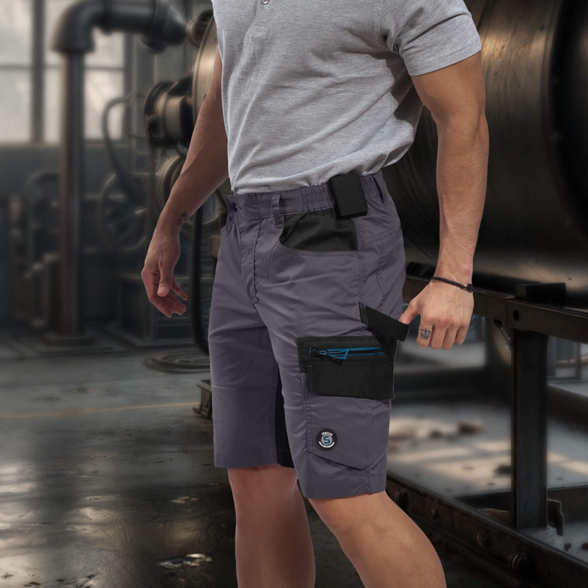 Revolt Ripstop Pantalones Cortos Trabajo Hombre Elasticos - Bermudas Trabajo Hombre Stretch