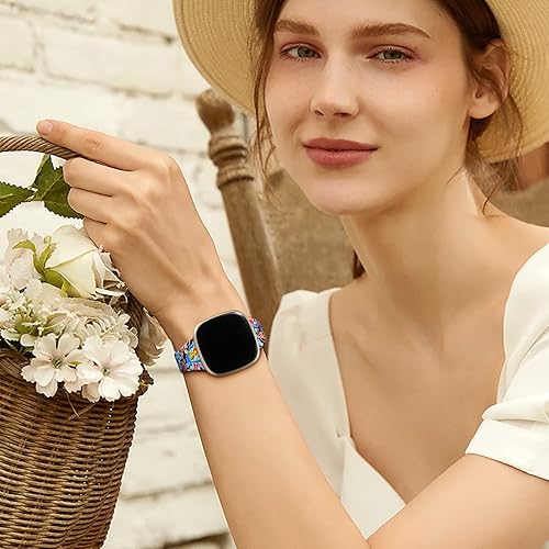 Miniatura 8 de Getino Compatible con correas Fitbit SenseFitbit Versa 4Versa 3 bandas para mujeres y niñas, accesorios impresos florales de doble cara, correa
