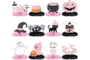 Pink and Black Halloween Honeycomb Centerpieces