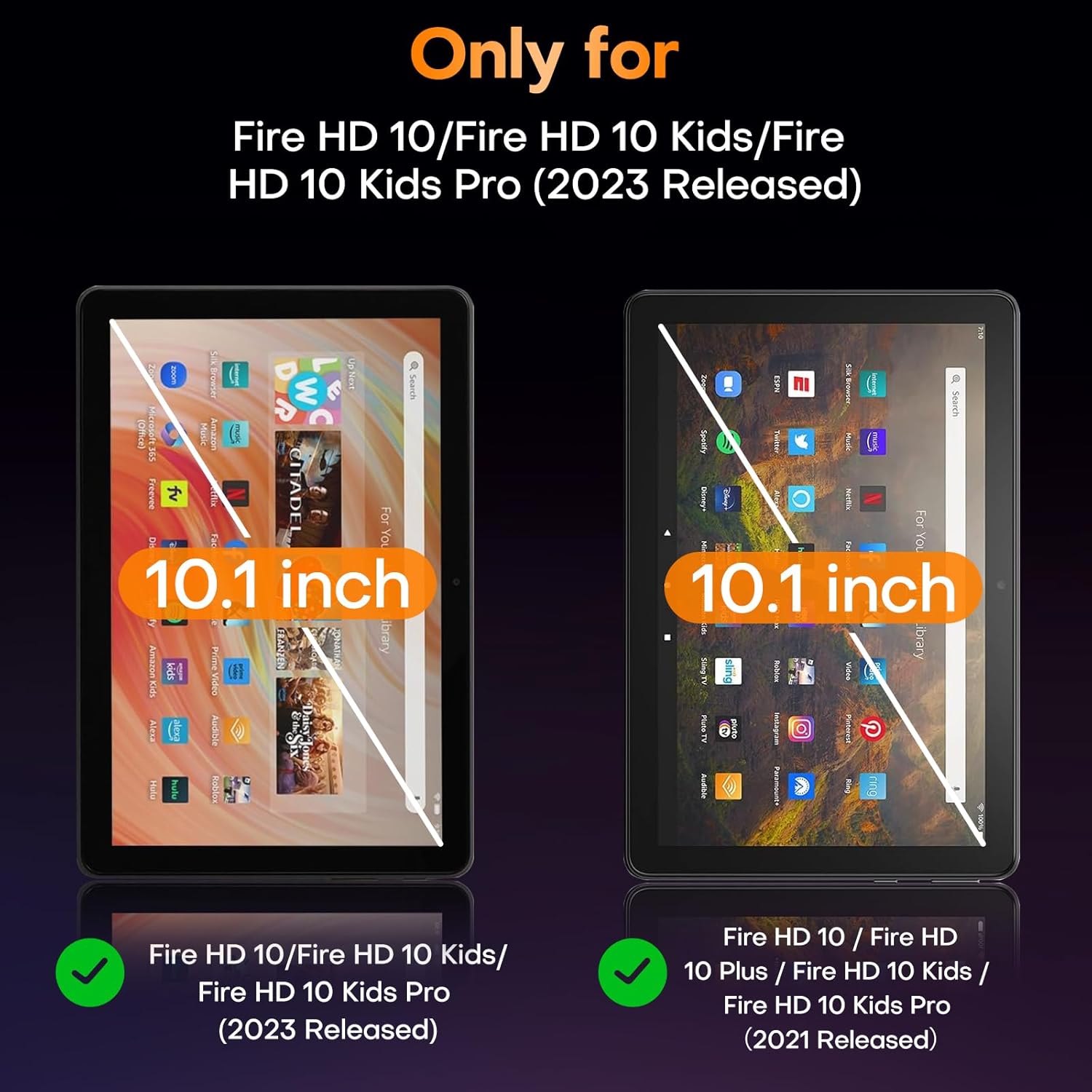 OMOTON Screen Protector for Amazon Fire HD 10 Tablet (13th/11th Generation, 2023/2021 Released)/Fire HD 10 Plus/10 Kids/Kids Pro All-New 10.1 Inch, TOP 9H+ Tempered Glass with Easy Installation Tray, Bubble-Free & Scratch-Resistant