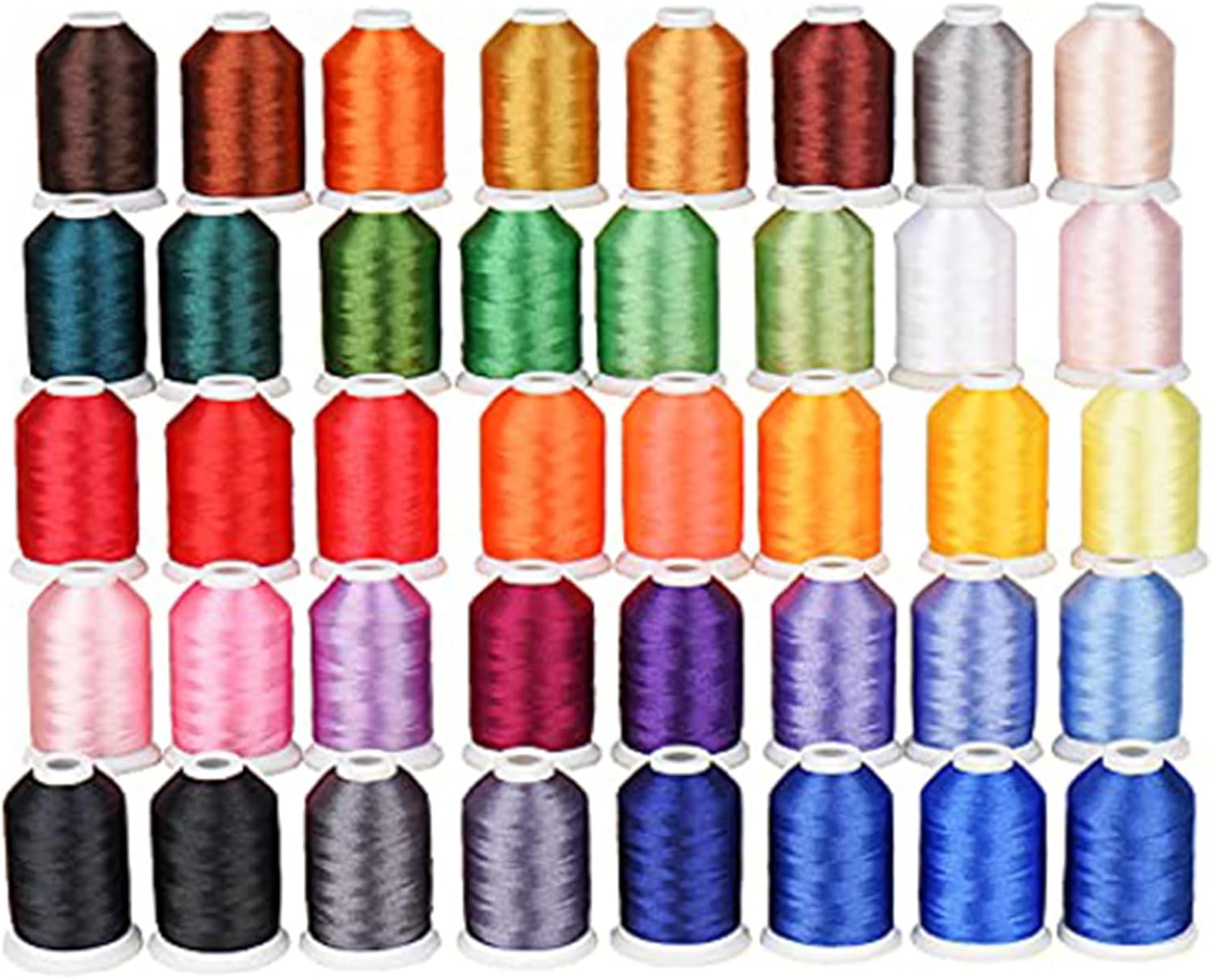 Simthread 40 Spools Polyester Embroidery Thread for Brother Babylock Janome Singer Pfaff Husqvaran Bernina Machines 550Yards Per Cone