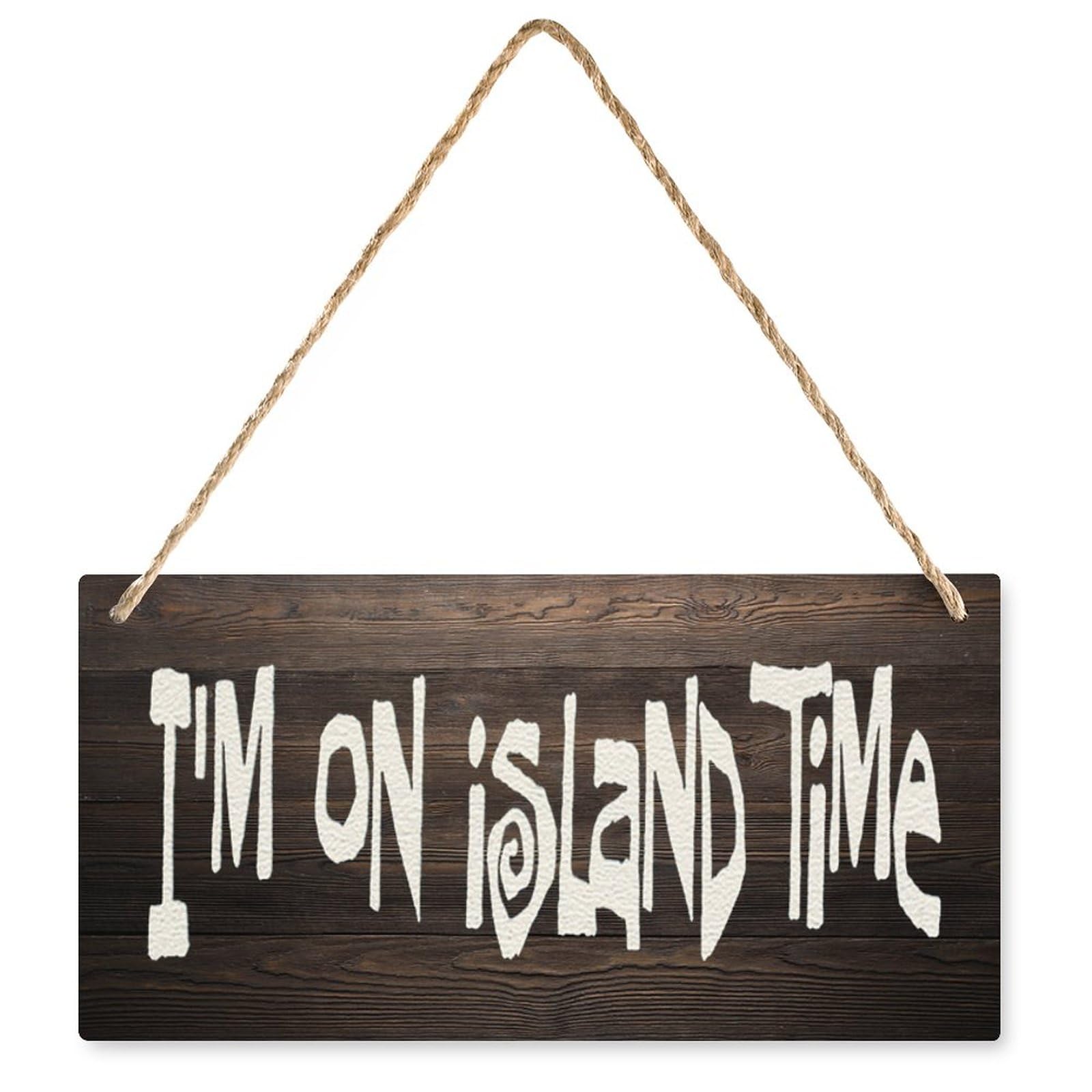 Island Time Wood Sign | Rustic Hanging Decor for Farmhouse Living Room & Thanksgiving | Great for Beach/Lake Lovers & Relaxation Spaces | 12X6 Inch