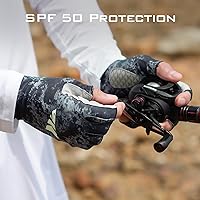 Vista 3 de KastKing La Sal Guantes de pesca UPF50+ Guantes de sol Guantes de protección UV Guantes sin dedos para hombres y mujeres para exteriores, kayak