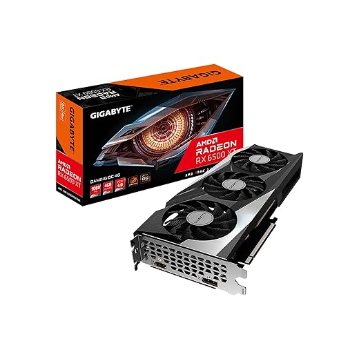 GIGABYTE Radeon RX 6500 XT Gaming OC 4G Graphics Card, WINDFORCE 3X Cooling System, 4GB 64-bit GDDR6, GV-R65XTGAMING OC-4GD Video Card