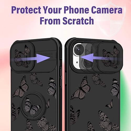 Miniatura 294 de Funda 2 en 1 para iPhone 11 para mujer, linda funda para teléfono para niñas, diseño de mariposas y flores, diseño Kawaii bonito y único con funda