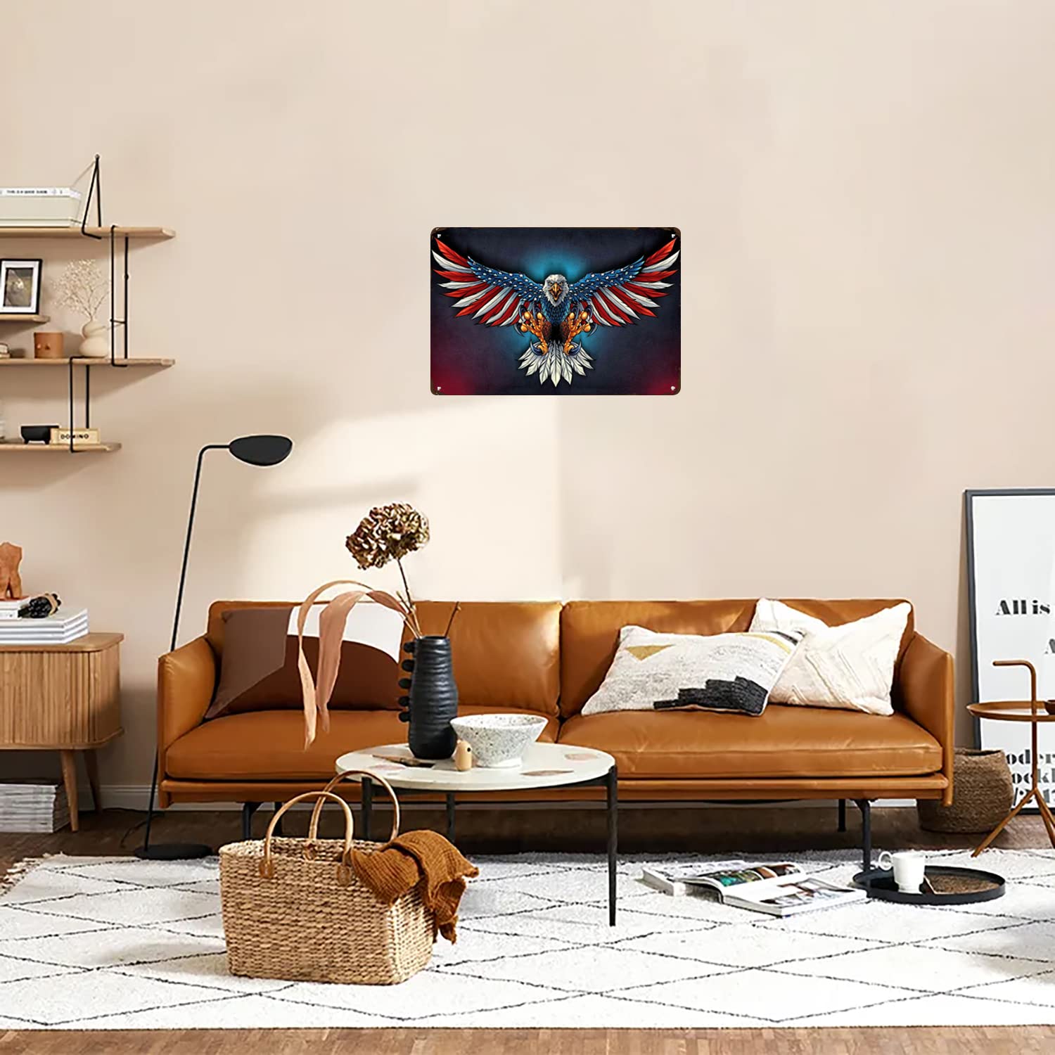 Retro-Blechschild Mit US-Flagge – 20,3 X 30,5 Cm, Aus Metall, Mit Aufhängevorrichtung, Für Bar, Café Oder Zuhause