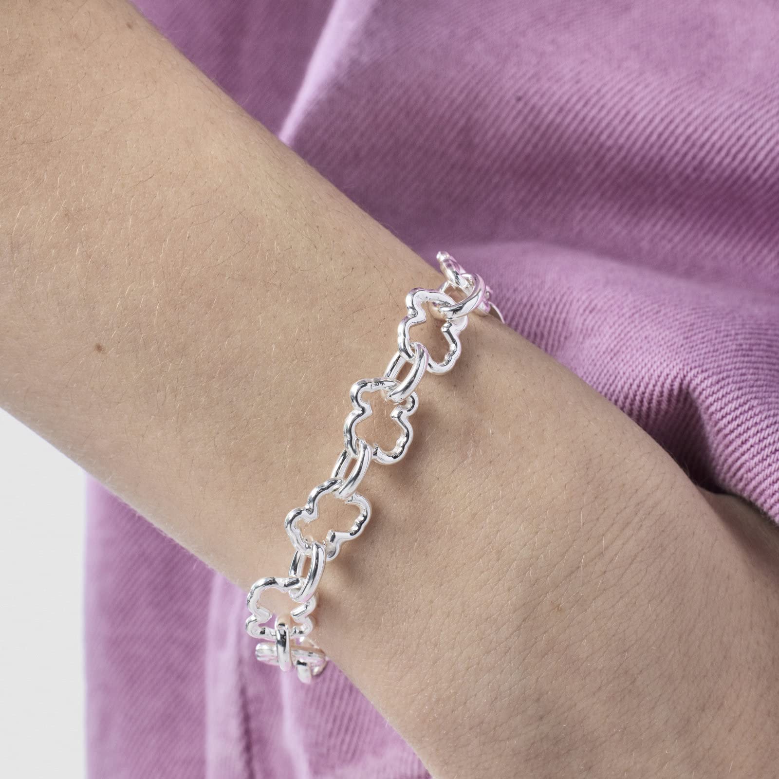 TOUS Pulsera para Mujer de Plata de Primera Ley, Colección New Carrusel