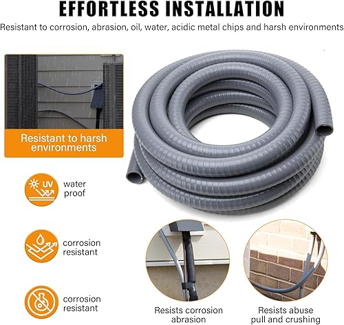 Miniatura 10 de DWALE Kit de conducto y conector estanco a los líquidos,Conducto eléctrico flexible no metálico hermético a líquidos,Kit de conducto eléctrico de 12