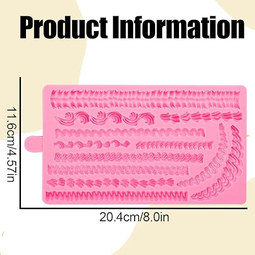 Miniatura 6 de Lambeth Borders - Molde de silicona para decoración de pasteles de crema batida, para fiestas de cumpleaños, baby showers, adornos de cupcakes de