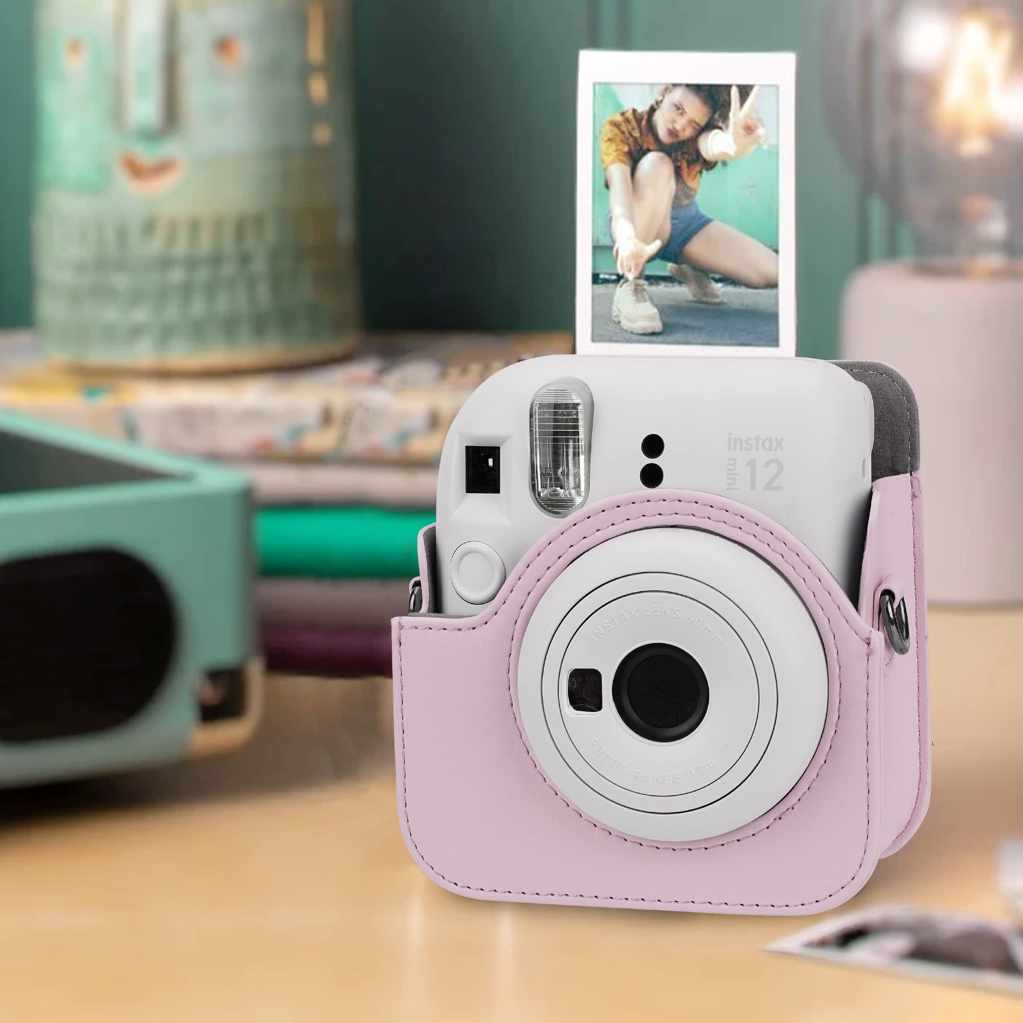 Set di accessori per fotocamera istantanea Mini 12, custodia per fotocamera Instax Mini 12 con album fotografico a 64 tasche e cornici per foto/cornici decorative da parete/adesivi per