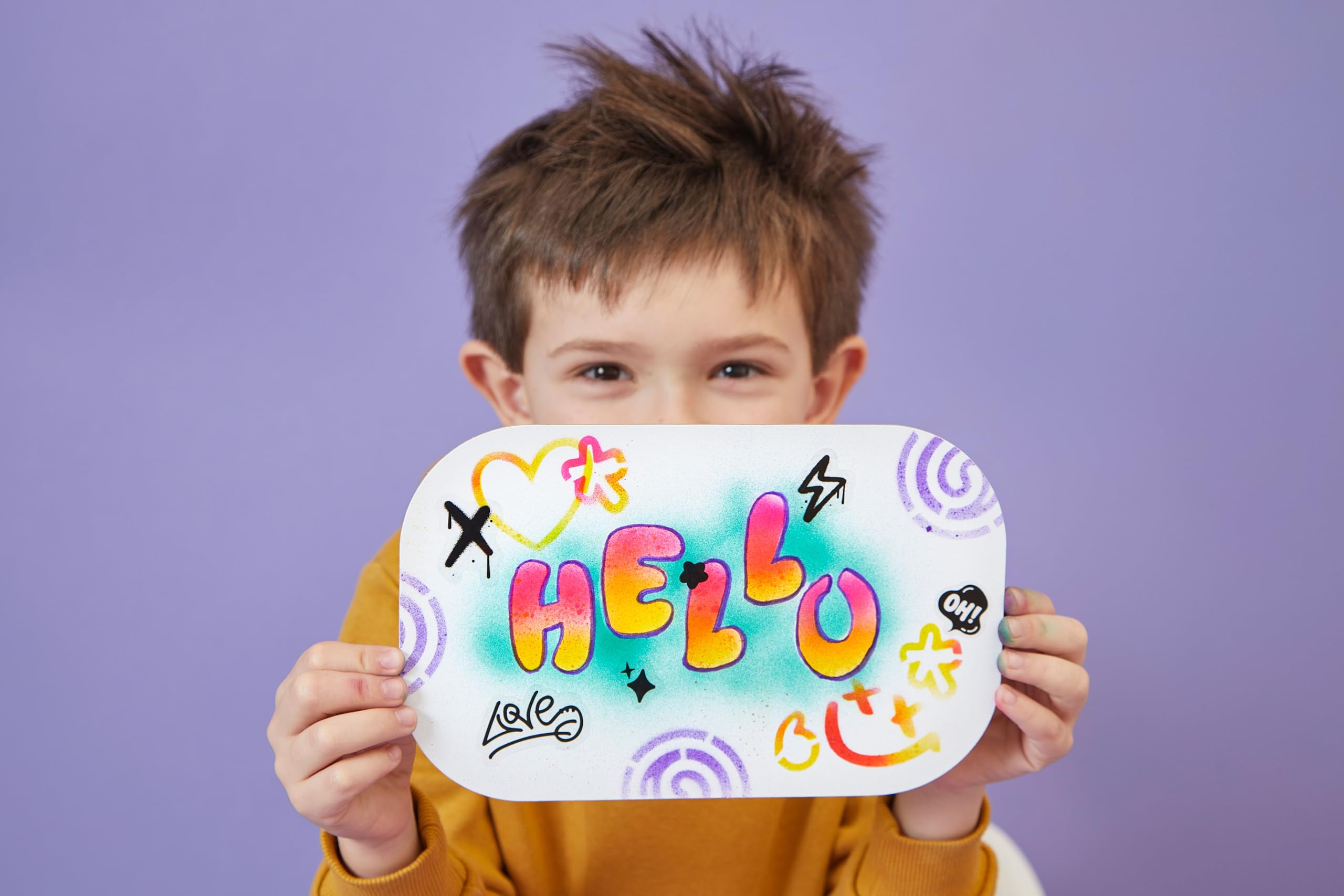 Maped Creativ Airbrush Maker - Bomboletta aerografo per bambini per creare effetti incredibili - Attività Graffiti - Trasforma i tuoi feltri in spray elettronico - Kit per il tempo libero creativo