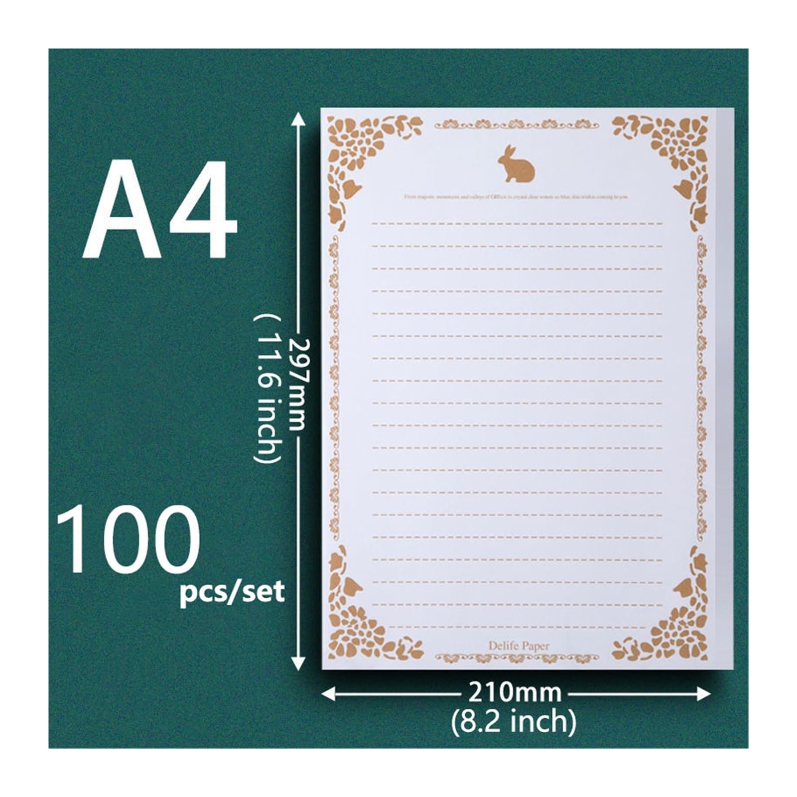 Vintage Briefpapier 100 Stück Vintage-Blumendesign