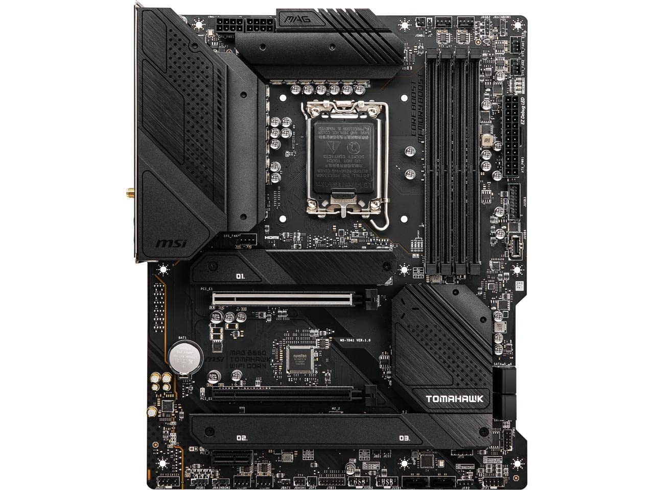 MSI MAG B660 Tomahawk WiFi DDR4 Gaming Motherboard (ATX, 12th Gen