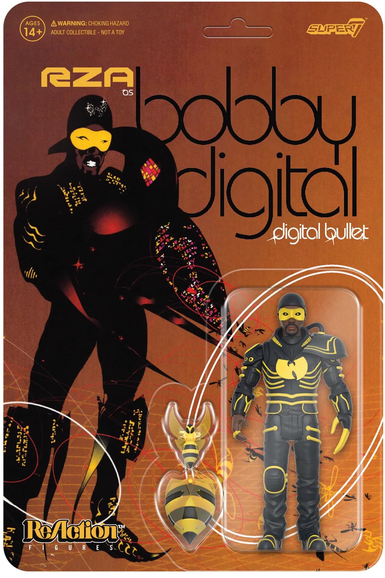 SUPER7 Slick Rick Reaction - Statuetta RZA Digital Bullet, 10 cm