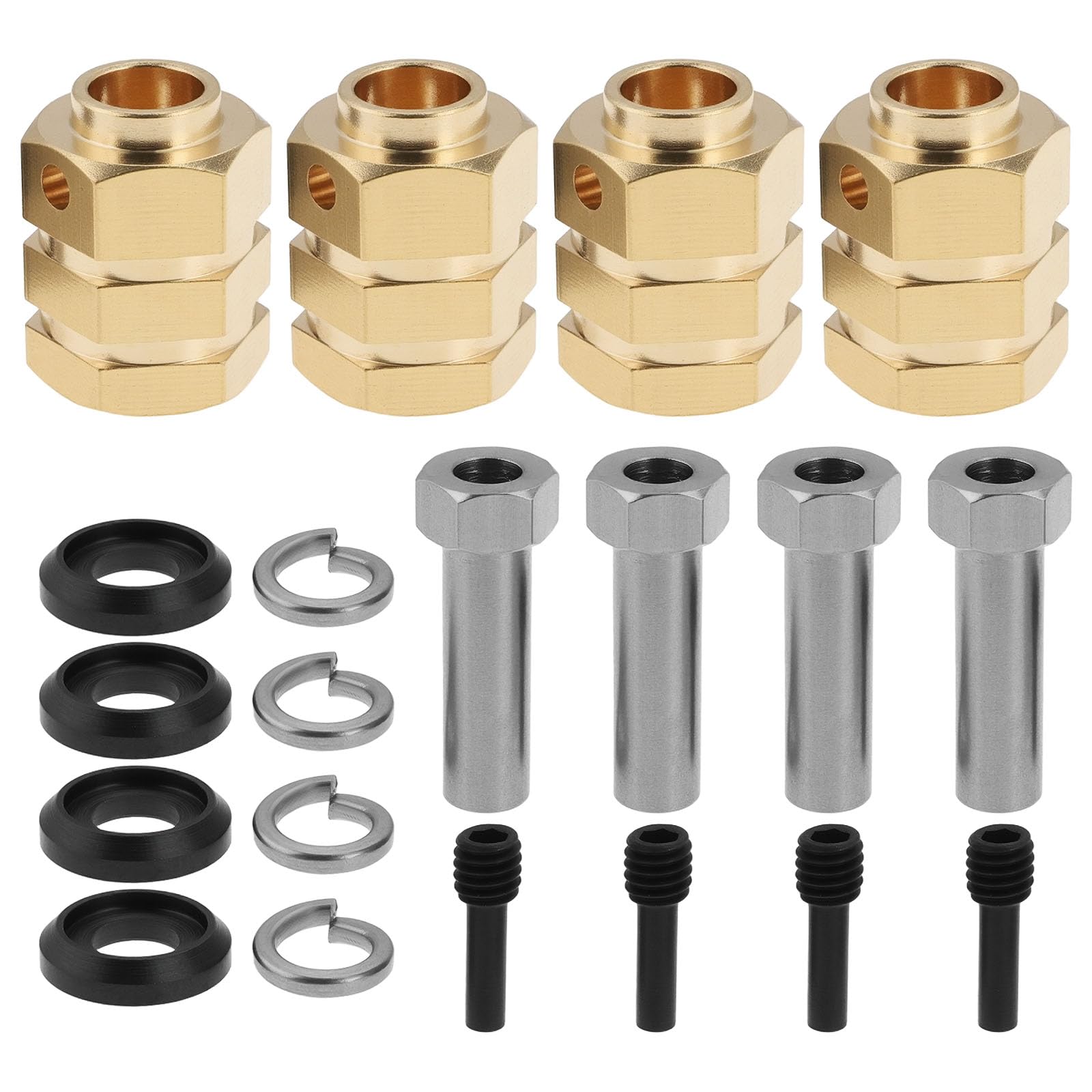 1 Juego de Adaptador de Extensi¨®n de Rueda de Lat¨®n Hexagonal de 15 Mm Compatible con TRX4 1/10 RC Crawler Truck Car