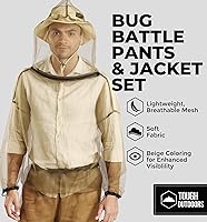 Vista 3 de Chaqueta, capucha y pantalones protectores de insectos. Ropa de malla repelente de mosquitos para hombres y mujeres. Traje de malla a prueba