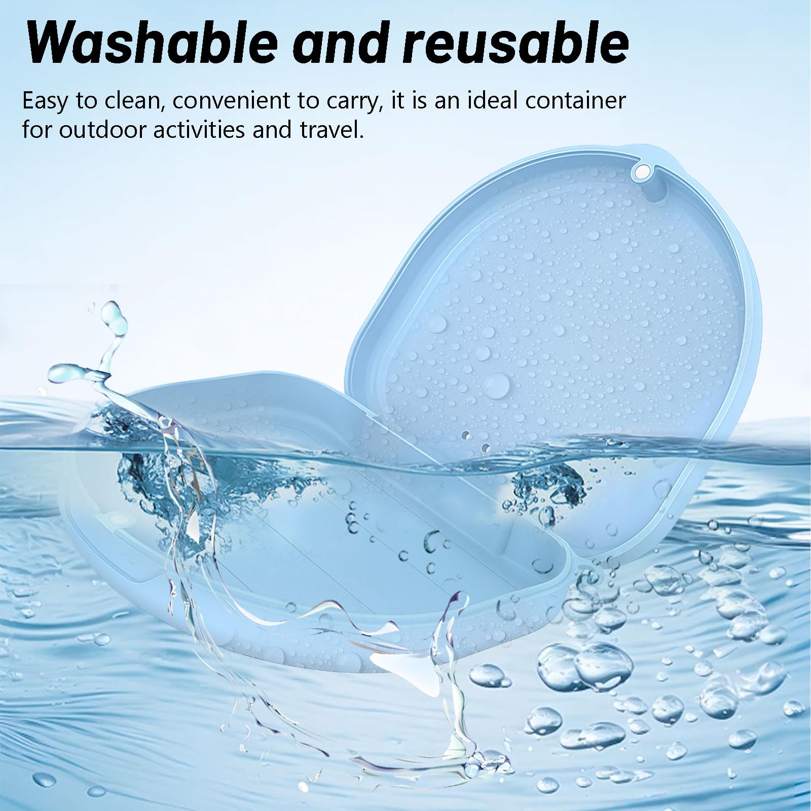 SSKHE Boite pour Appareil Dentaire avec Brosse Outil Retrait Boite Gouttière Dentaire Compacte Compatible Invisalign Etui Dentier Adulte Fermeture Magnétique Aération Sangle de Poignet Voyage (Bleu)