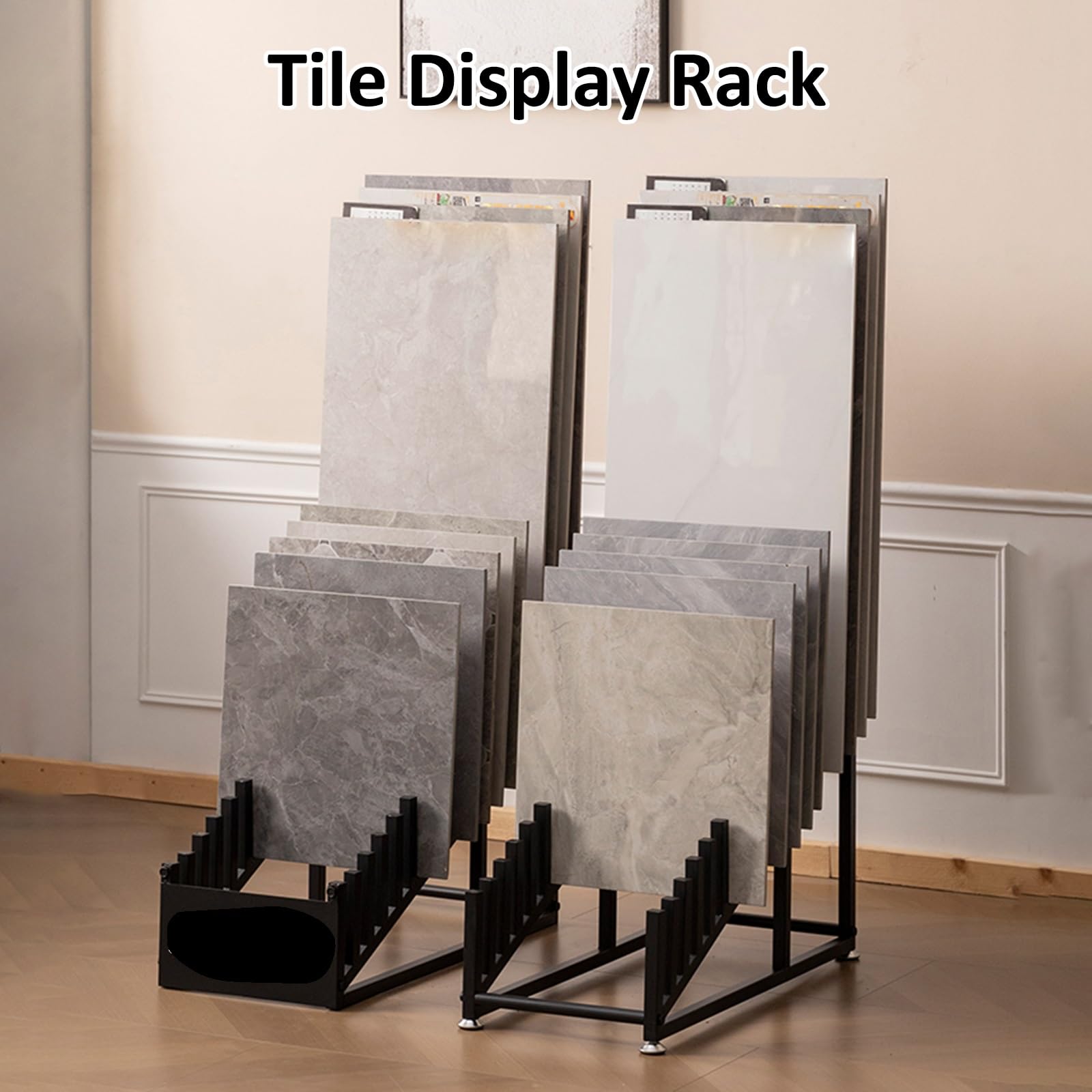 Espositore per Pavimento in Metallo Supporto per Porta Campioni Espositore per Piastrelle Espositore per Campioni di Piastrelle per Pavimenti in Metallo a 10 Livelli Risparmia Spazio(28x67x50.5cm)