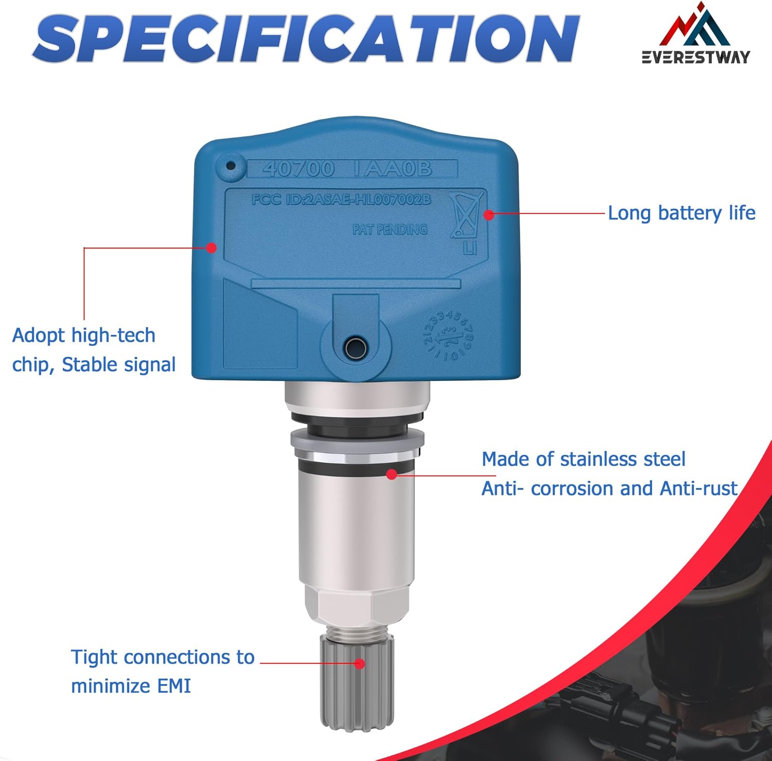 TPMS Tire Pressure Monitoring System Sensor 40700-1AA0B 40700-1AA0D Compatible with 2008-2010 Infiniti M35 M45 QX56 Nissan Armada Altima Maxima Frontier Rogue Sentra 315MHZ 4PCS (Blue)
