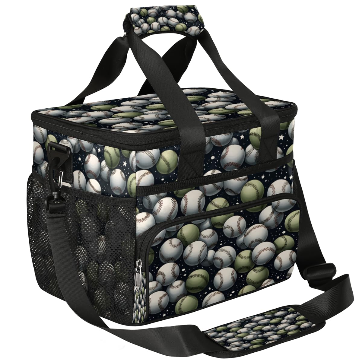 Insulated Picnic Backpack Lunch Box for Women Men Picnic Basket Tote Lunch Bag Picnic Bag Portable Lunch Bags for Picnic, Beach, Work, Trip,Office, Camp Baseballs Ball