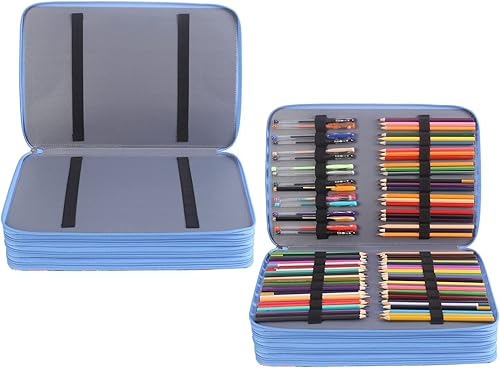 Miniatura 5 de Shulaner Estuche para lápices de colores, 128 ranuras grandes con capacidad para 384 lápices o 256 bolígrafos de gel con cierre de cremallera de 4