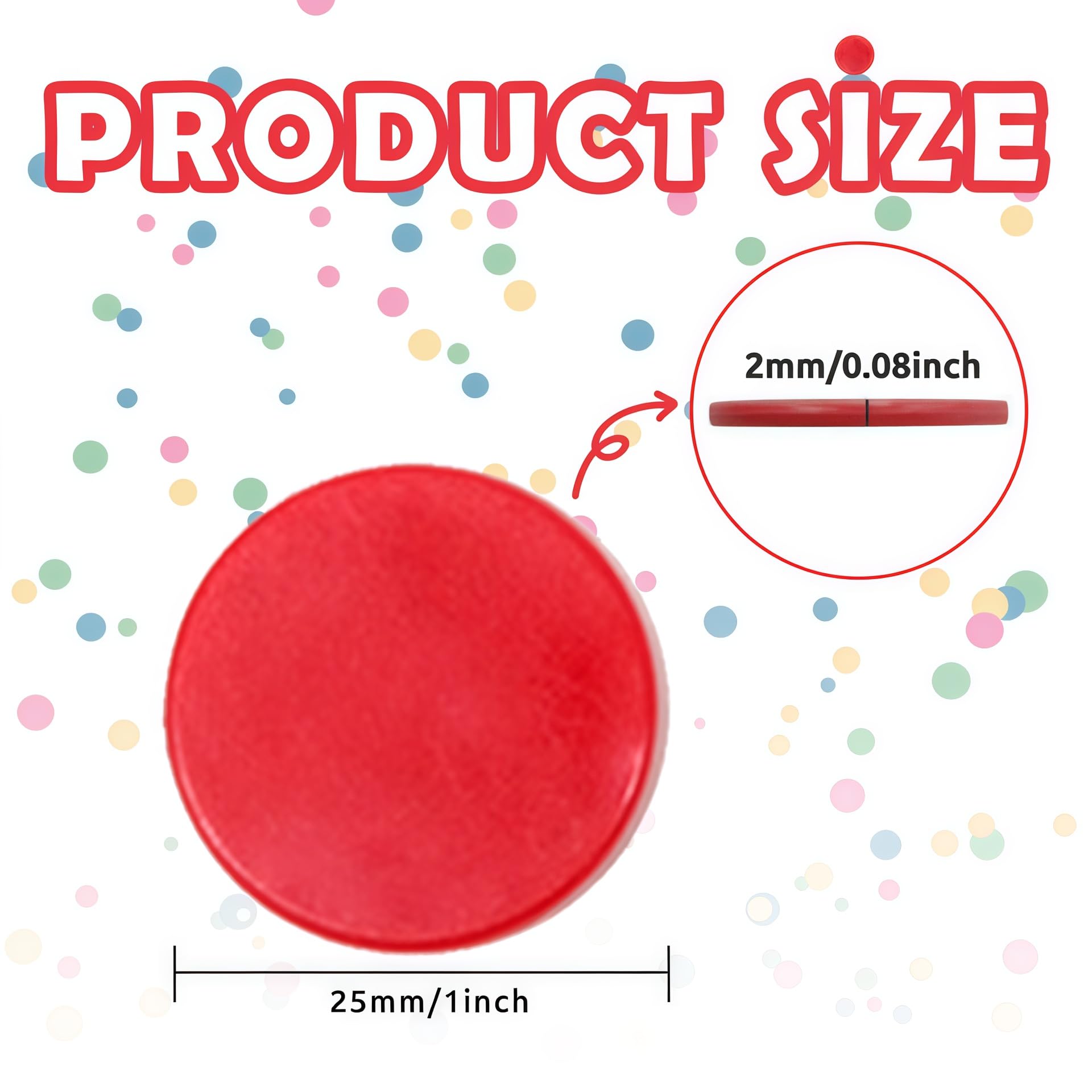100 Piezas Fichas de Póker de Plástico, Fichas de Bingo, Fichas de Juego y Conteo para Niños (25mm, 6 Colores)